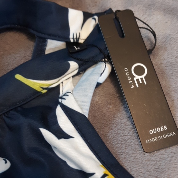 NWT Ouges women's size L high neck tie back dress - Picture 5 of 8